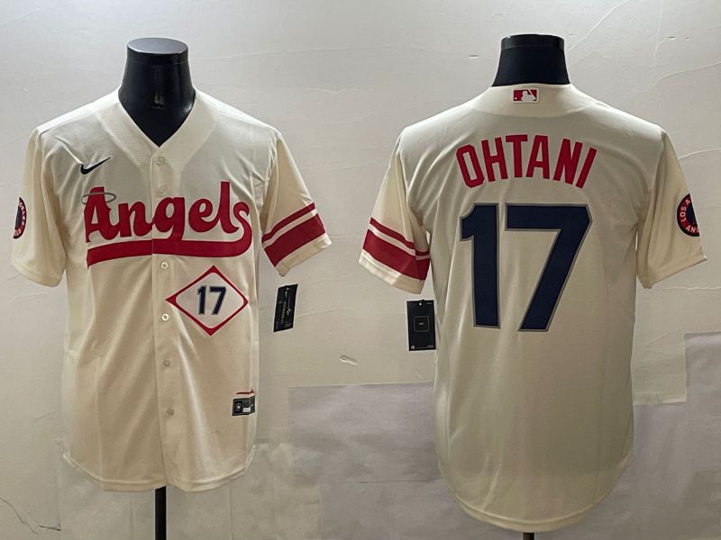 Men Los Angeles Angels #17 Ohtani Cream City Edition 2025 Nike MLB Jersey style 1->los angeles angels->MLB Jersey